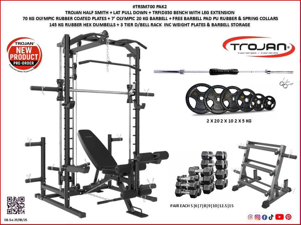 Trojan TRSM700 Half Smith + Lat Pull Down Package PAK2